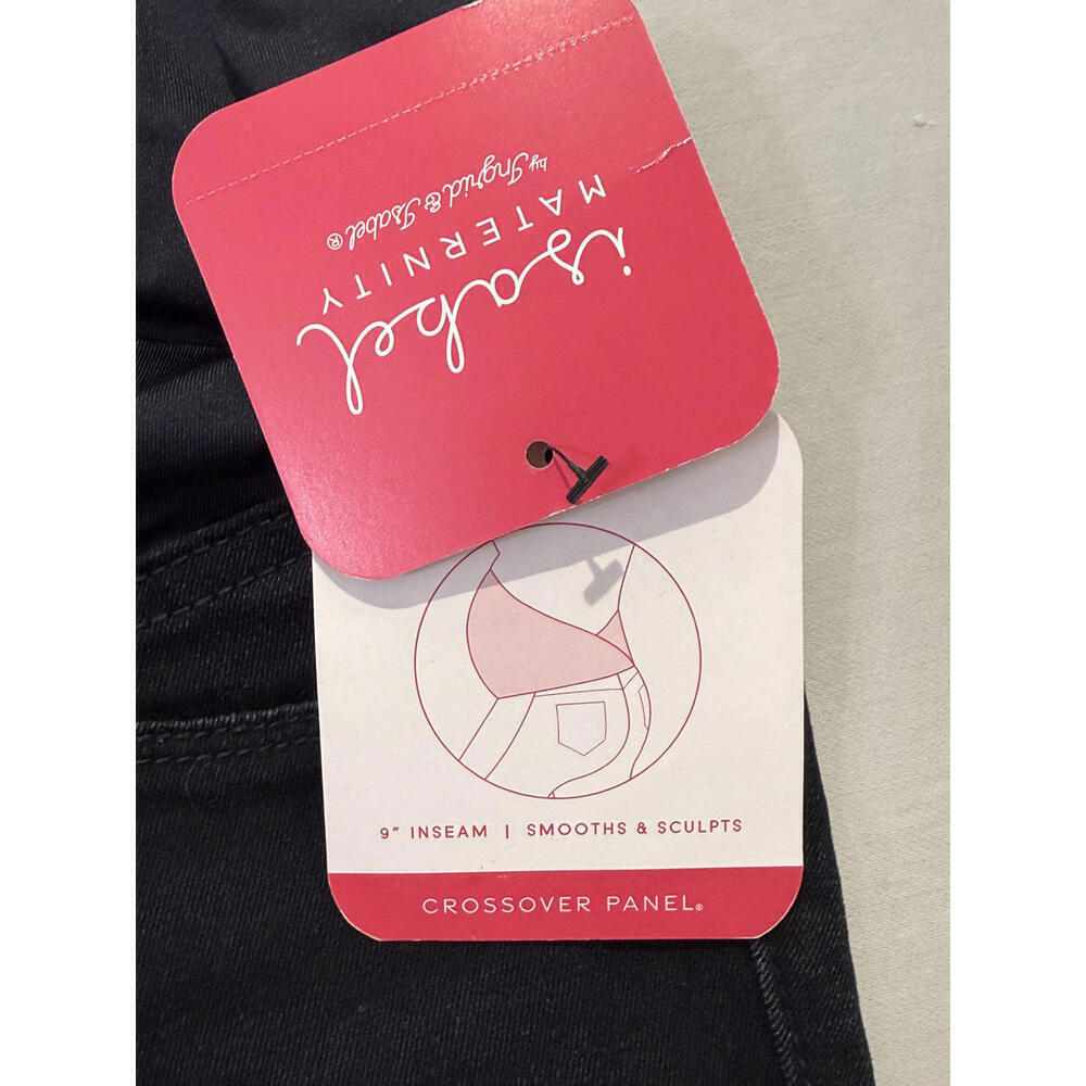 Isabel Maternity Black Crossover Panel Denim Black Shorts Size 8 NWT [COPY] - Picture 4 of 8